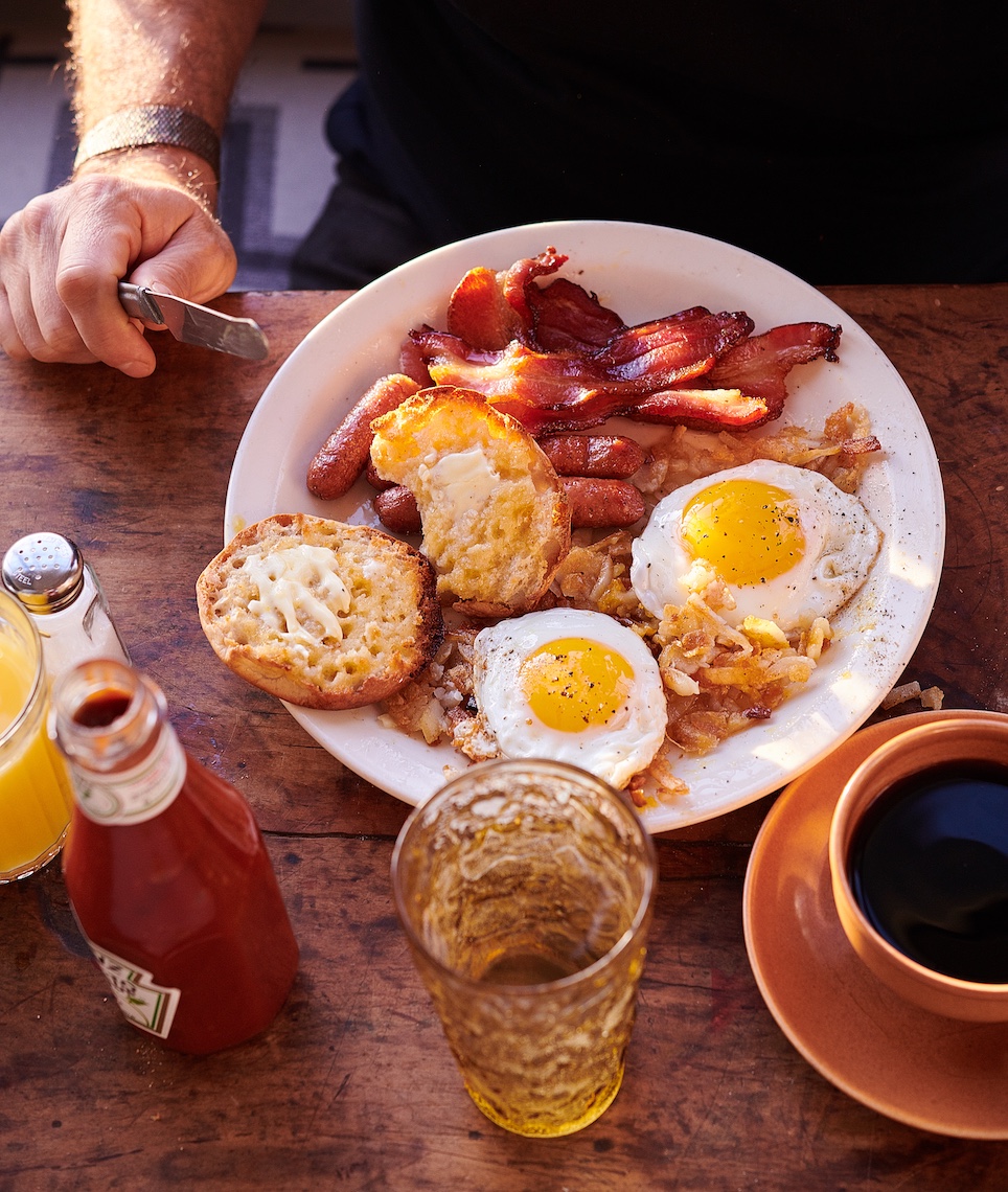 Eggs toast bacon and egg breakfast by commercial food photographer Sarah Flotard 