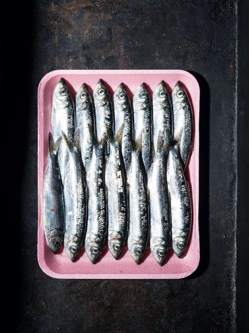 Sardines in pink packaging by commercial food photographer Sarah Flotard  