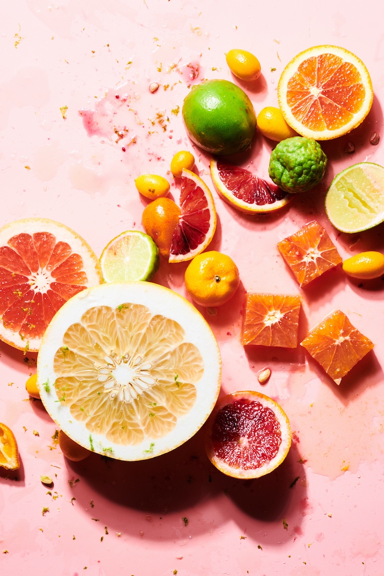 Winter citrus oranges grapefruit limes by commercial food photographer Sarah Flotard 